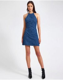 ONE TEASPOON - Electric Jungle Denim Mini Dress - Blue Animal