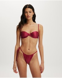 Cotton On Body - Gathered Thin Strap Balconette Bikini Top