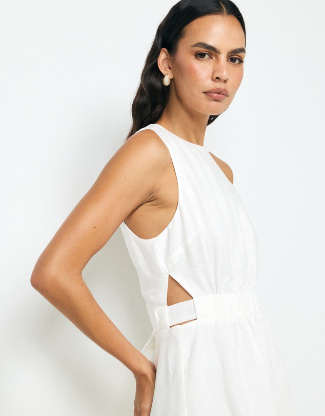 AERE - Mysa Linen Mini Dress