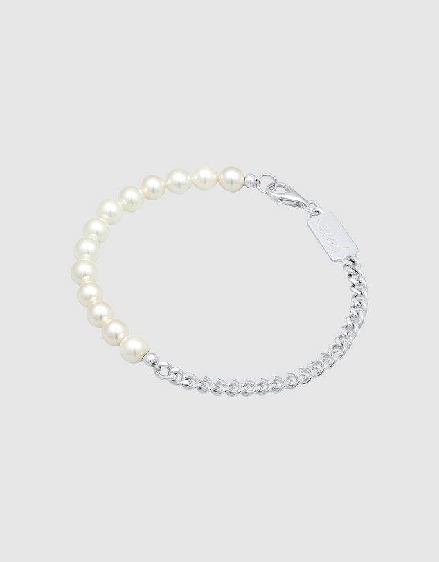 Kuzzoi - ICONIC EXCLUSIVE - Bracelet Men Trend Solid with shell core pearls in 925 sterling silver