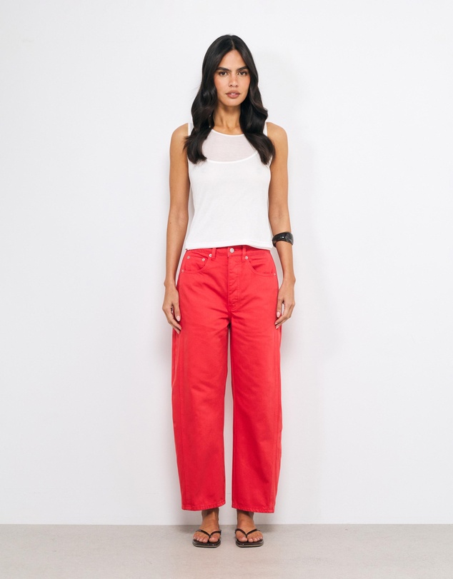 AERE - Mid Rise Barrel Leg Jeans