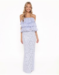Petal & Pup - Jennings Lace Maxi Skirt - Blue Sequin