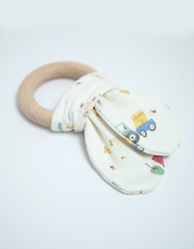 Little Stuff - Farm Friends Jersey Wrap With Teether Gift Set