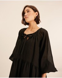 AERE - Blouson Sleeve Tiered Mini Dress