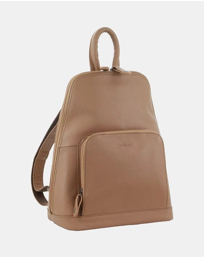 Milleni - Milleni Ladies Genuine Leather Twin Zip Backpack