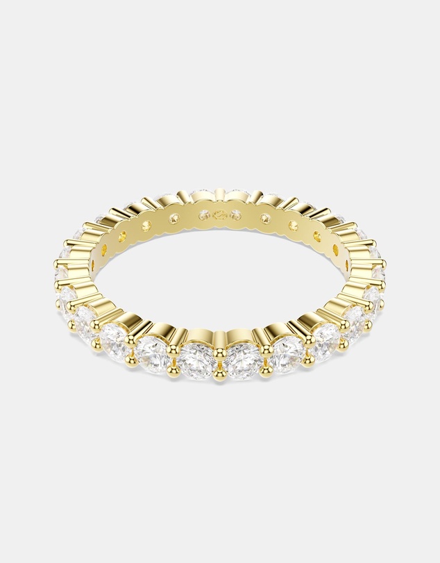 Swarovski - Matrix Vittore Band Ring, Round Cut, White, Gold-tone Plated