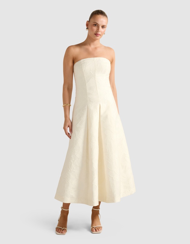 Forever New - Lottie Strapless Jacquard Midi Dress