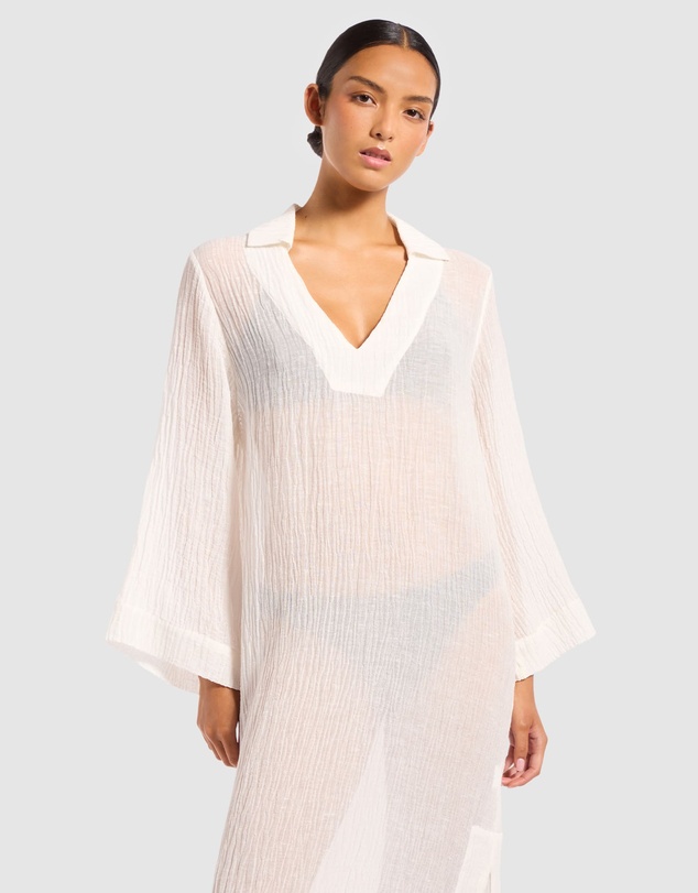 JETS - Wave Gauze Sheer Full Length Cover Up