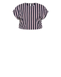 City Chic - Plus size Sarina Stripe Cotton Top - navy