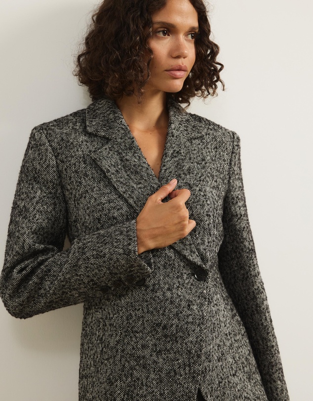 Atmos&Here - Beth Cinched Waist Tweed Blazer