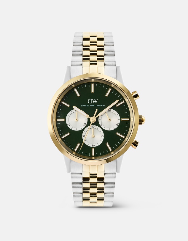 Daniel Wellington - Iconic Chronograph 42mm Arch 5-Link Emerald Panda Two-Tone