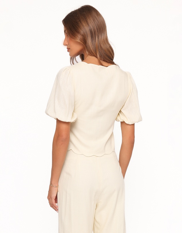 Petal & Pup - Jensen Scallop Hem Top - Butter Yellow