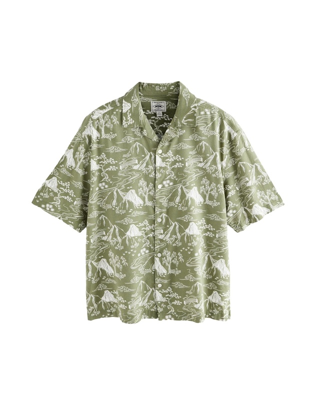 NEXT - Western Style Printed Short Sleeve Shirt With Cuban Collar