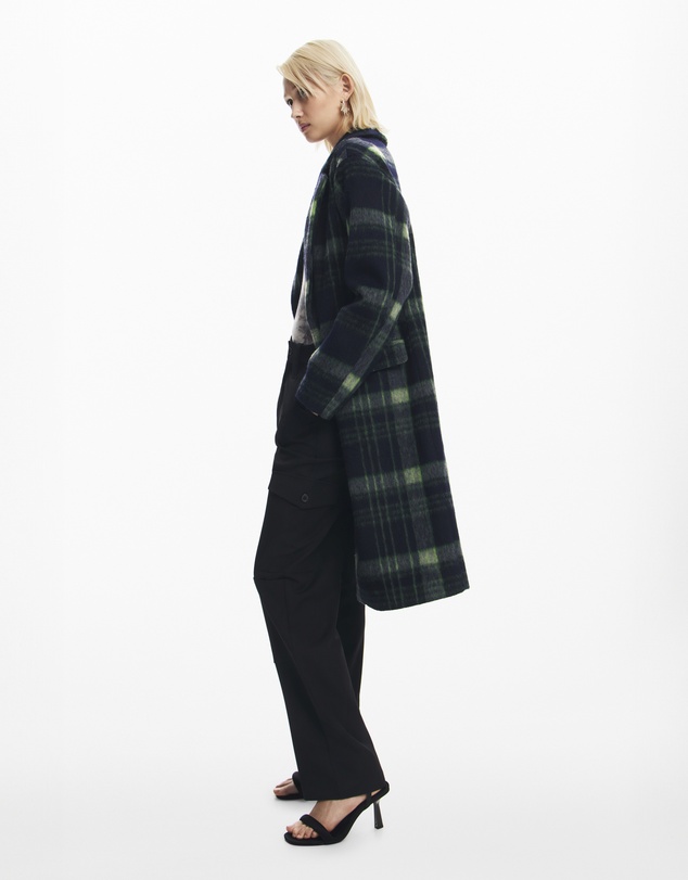 Desigual - Long Checkered Coat