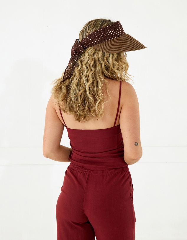 Morgan & Taylor - Bridie Braided Straw Visor in Brown