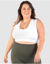 B Free Intimate Apparel - Double Racer Seamless Padded Sports Bra (B-C-D-DD-E-F-G-H) Cup