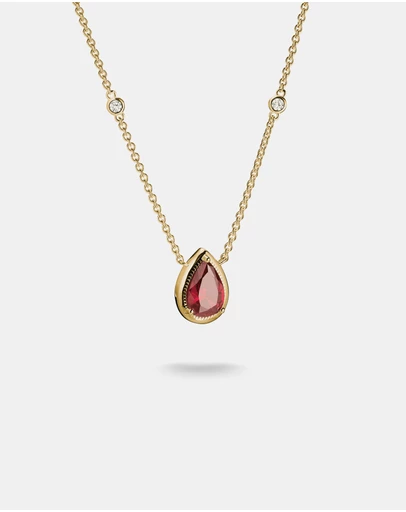 THOMAS SABO - THOMAS SABO Necklace with Red Teardrop Stone Gold