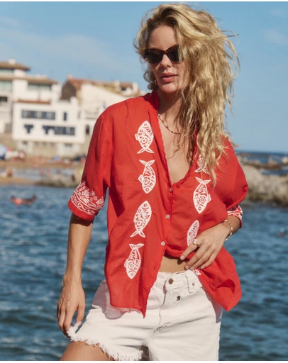 Auguste The Label - Sardine Embroidered Blouse