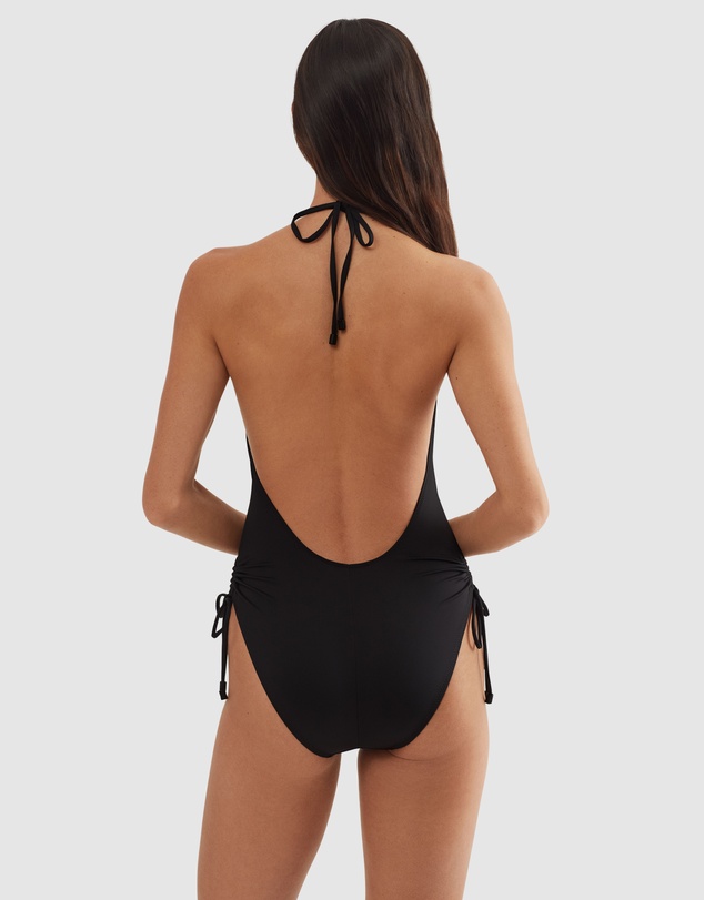 Polo Ralph Lauren - Signature Solids Plunge Low Back Halter Swimsuit
