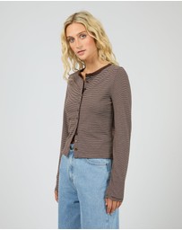 All About Eve - Sami Stripe Long Sleeve Top Brown