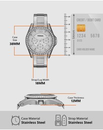 Fossil - Riley Silver-Tone Analogue Watch
