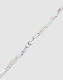 Elli Jewelry - Necklace Layer Beads Pastel with Freshwater Pearls in 925 Sterling Silver