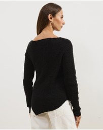 Atmos&Here - Toni Long Sleeve Knit With Asymmetric Neckline And Hem