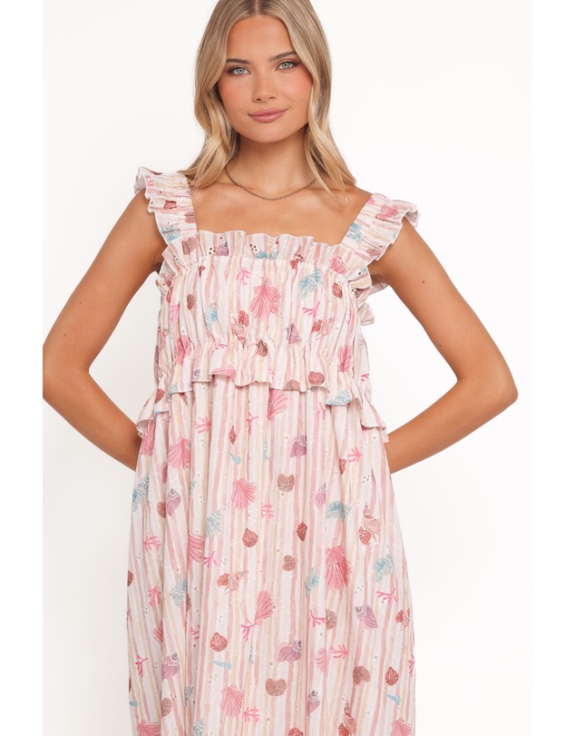 Petal & Pup - Ross Frill Strap Maxi Dress - Beach Print