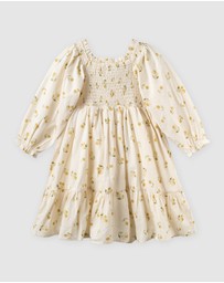 Designer Kidz - Golden Cherry Tiered Dress