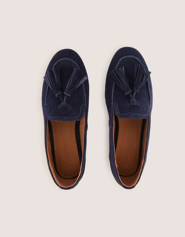 Shelly Shen - Latice Loafers Navy Suede