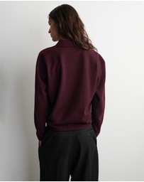 COS - Merino Wool-Yak Zip-Up Polo Shirt