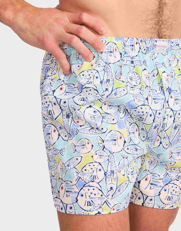 Mitch Dowd - Mitchdowd Fishies Cotton Boxer Shorts 3 Pack