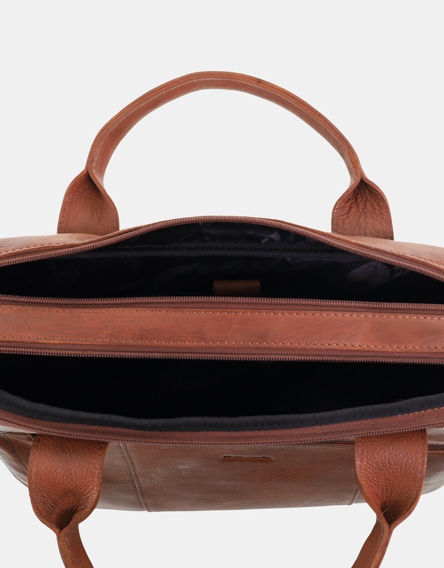 Pierre Cardin - Pierre Cardin Rustic Leather Computer Bag