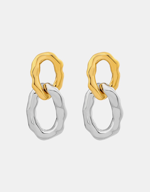 Zoe Olivia - Waterproof Textured Oval Drop Stud Earrings