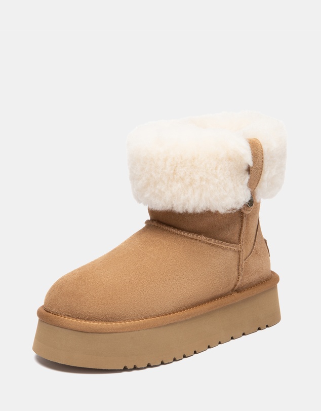 EVERAU - Australian Shepherd Ugg Mini Eleny Platform Cow Suede Upper UGG Boots