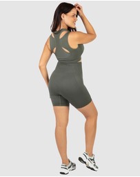 B Free Intimate Apparel - Double Racer Seamless Padded Sports Bra (B-C-D-DD-E-F-G-H) Cup