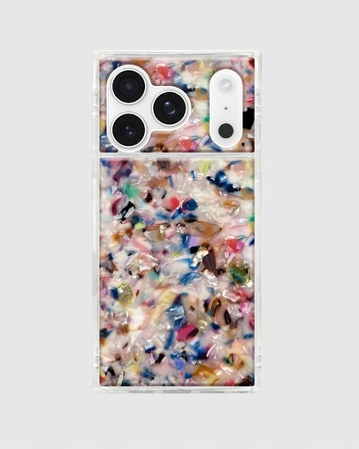 Flaunt - Flaunt Square Rainbow Confetti Shell MagSafe Case for iPhone 18 Pro Max / 17 Pro Max
