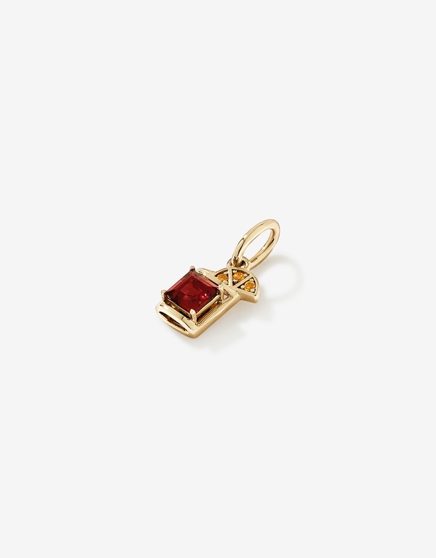 Michael Hill - Raspberry Garnet & Citrine Negroni Cocktail Pendant in 18kt Gold Vermeil
