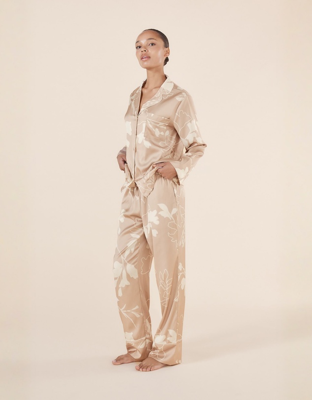 Gingerlilly - Elina Botanical Silky Satin PJ set
