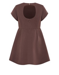 City Chic - Plus size Dynamic Cap Sleeve Skater Dress - chocolate