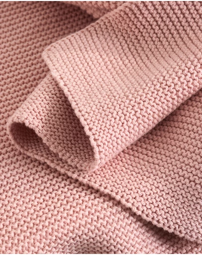 Living Textiles - Pram Knitted Blanket - Dusty Rose