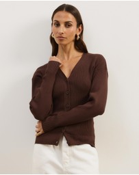 Atmos&Here - Nyla Button Front Knit Cardigan