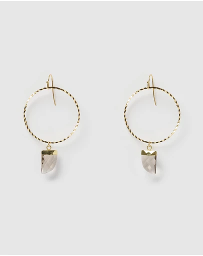 Miz Casa and Co - Stone Charm Hoop Earrings