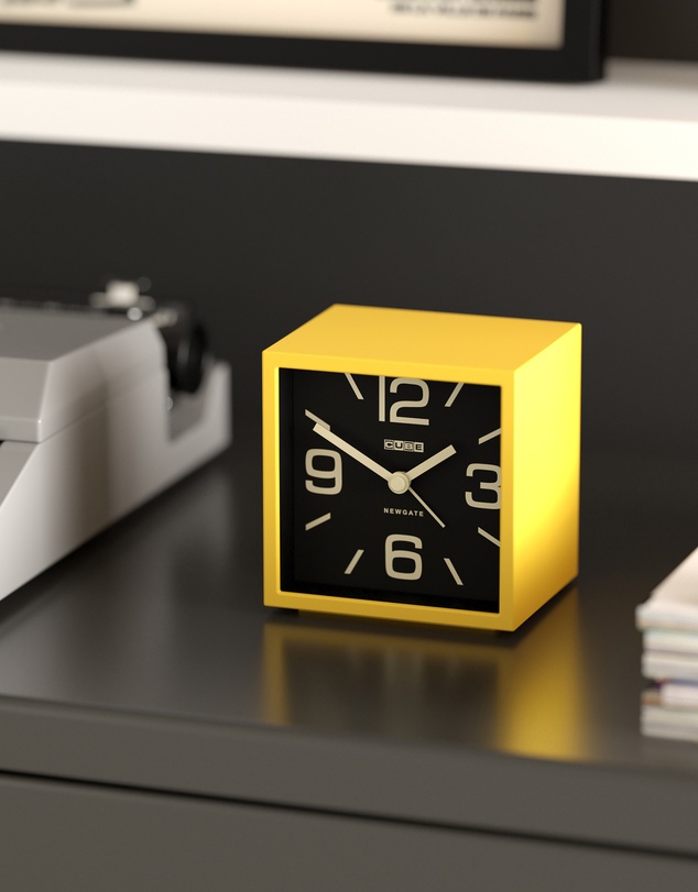 Newgate - Newgate Cube Mantel Clock-Citrus Yellow