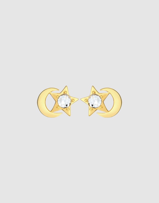 Elli Jewelry - Celestial Kids Stud Earrings in Gold-Plated 925 Silver