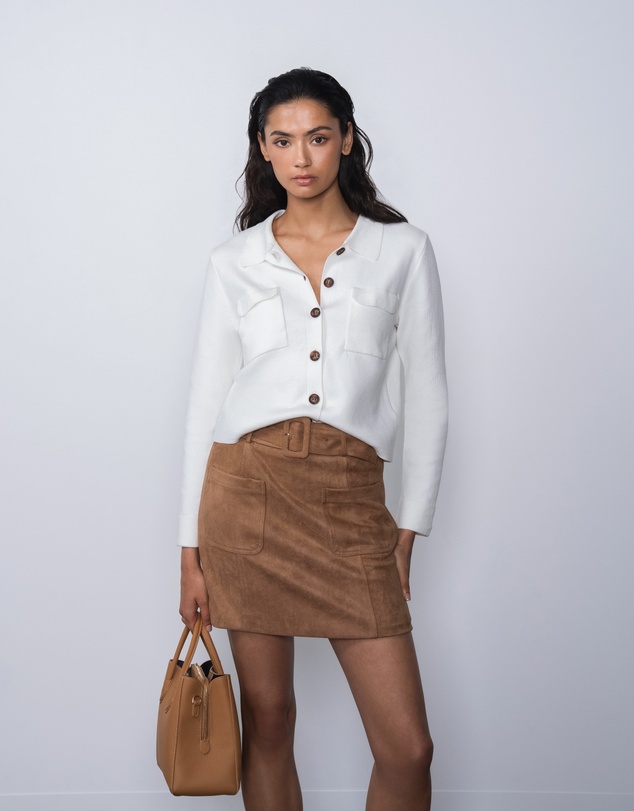 Forcast - Julie Faux Suede Mini Skirt