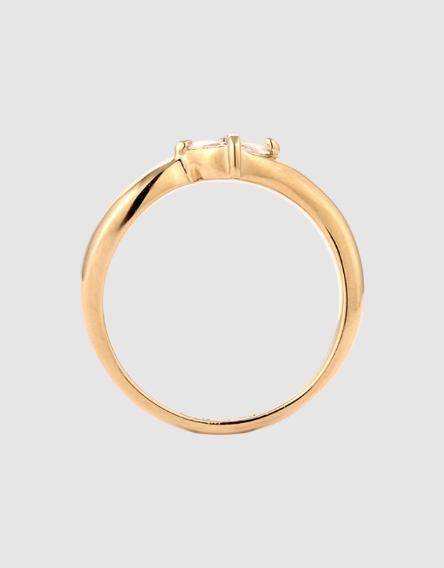 Elli Jewelry - Ring Crystal Oval 925 Sterling Silver Gold-Plated