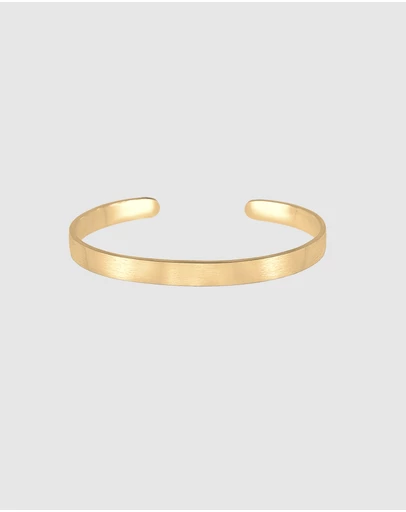 Kuzzoi - ICONIC EXCLUSIVE - Polished Cuff Bracelet in Gold-Plated 925 Sterling Silver