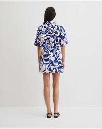Country Road - Print Mini Linen Skirt