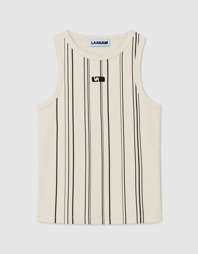 Laagam - Striped Embroidered Logo Top